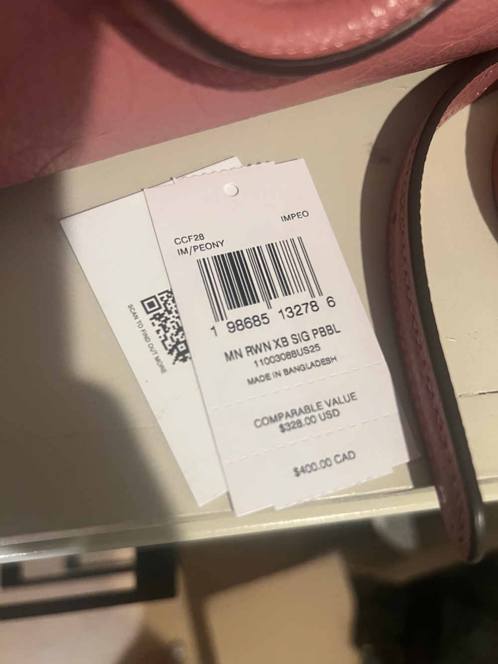 Coach Peony Pink Mini Rowan - Picture 5 of 6